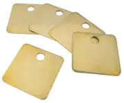 Blank Metal Tags (100 Tags) Model 913B / 1" Square Brass