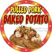 Pulled Pork Baked Potato DECAL Snacks Concession Food Truck Vinyl Sticker c2