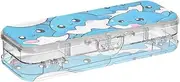 Yoogain Cute Cartoon Shark Plastic Pencil Box Double-Deck Hard Pens Case For Stationery Supplies With Snap-Tight Lid