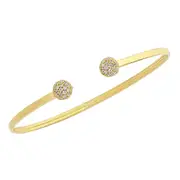 9kt Yellow Gold Silver Infused Open Cuff Bangle