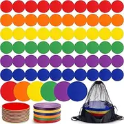 Tinideya 60 Pcs TPE Matte Spot Markers Non Slip Floor Spots for Classroom Flat Cones Rubber Circles for Gym Playing Field Marking Equipment Agility Dots for Soccer Basketball Training Dance