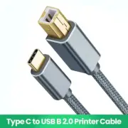 Printer Cable Type-C Male USB B Type C Braided Cable USB C to USB B Cable