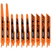 10-Piece Reciprocating Saw Blades Set, Metal & Woodcutting Saw Blades