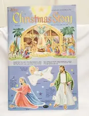 Vtg 1952 Christmas Story Punch Out & Set Up Die Cut Complete Manger Set Jesus