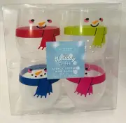 NEW- St. Nicholas Square-Holiday Cheer-Snowmen- Set of 4 Acrylic Wine Glasses
