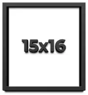 15x16 Shadow Box Frame Black | 1 inches Deep Real Wood Contemporary Shadowbox Di