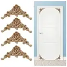 4X Wooden Oak Carved Corner Onlay Applique Furniture Mouldings Decal Decor Home
