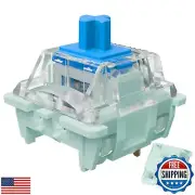 Gateron Jade Series Pre-Lubed Clicky Blue Keyboard Switch,3-Pin 60gf Double S