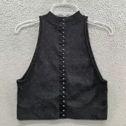 Victoria’s Secret Cropped Top Womens Large Gray Sleeveless Hook Eye Back Closure