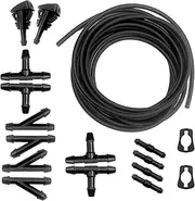 Windshield Wiper Hose Kit | Auto Washer Tubing Accessories for Windscreen, 5m Washer Fluid Pipe with Hose Connectors, Nozzles, and Gaskets Novent