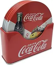 [The Tin Box Company] Coke 6 pc Coaster Set with Standing Metal Holder