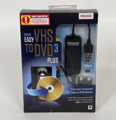 Roxio Easy VHS to DVD 3 Plus Converter Audio/Video Tapes CDs Records Cassettes