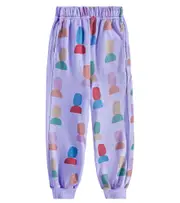 [Jellymallow] Jellymallow Printed cotton jersey sweatpants Y 10/11 purple