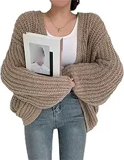 Zylphorix Fashionable Women's Knitted Cardigan, Chunky Pattern, Long Sleeves, Open Front, Perfect for Everyday Wear