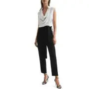 Reiss Womens Allie Black-Ivory Colorblock Sleeveless Jumpsuit 10 BHFO 4504