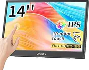 Touchscreen, Portable Monitor 14-inch Full HD 1200P Built-in Tripod and Dual Speakers HDR Eye Protection Slim IPS Display, USB Type-C HDMI External Monitor for Laptop/PC/Mac/iPhone/Xbox