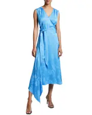 Santorelli Velia Faux Wrap Asymmetric Dress