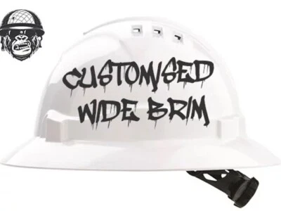 DESIGN YOUR OWN Custom Hydrographic Safety Hard Hat PRO CHOICE WIDE BRIM