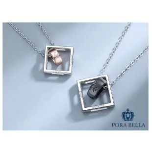 <Porabella>925純銀情侶款項鍊 男女款莫比烏斯項鍊 情侶項鍊 雙環純銀項鍊 Necklace <一對販售>