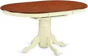 East West Furniture KET-WHI-TP Kenley Kitchen Dining Table - an Oval Wooden Table Top with Butterfly Leaf & Pedestal Base, 42x60 Inch, Buttermilk & Cherry