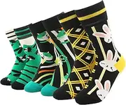 [Clazzy] 3 Pairs Women Socks Funny Socks Women Socks Fantasy Socks for Women Two Tone Women Socks Cotton Casual