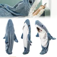 在飛比找蝦皮商城精選優惠-卡通鯊魚睡袋睡衣辦公室午睡鯊魚毯美人魚毯