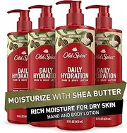 Old Spice Daily Hydration Hand & Body Lotion for Men with Shea Butter, 24/7 All Day Hydration, 16 fl oz (Pack of 4)