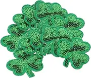 ARTSEWPLY 1 Set Shamrock Embroidered Patches Sequin Clothes Accessories for Patrick's Sewn Patches for Clothing Bags Hats Festive Decor