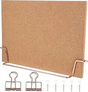 LALAFINA Desk Bulletin Board Framed Cork Board Push Pin Letter Sign Photo Display Memo Office