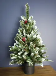 Snowy Mountains Potted Pine 2f /60cm Pre-Lit Christmas Tree