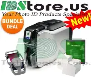 Zebra ZC300 Series Single Side Photo ID Card Printer Bundle NEW