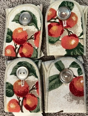 4 Longaberger Homestead Fruit Medley Cloth Napkin Rings NOS