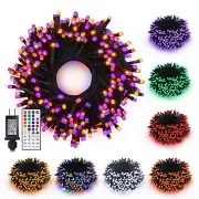 Orange & Purple Halloween Lights Indoor, 82ft 200 LED Orange Halloween Lights...