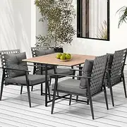 Livsip 5pcs Outdoor Dining Set Outdoor Table and Rattan Chairs Outdoor Furniture