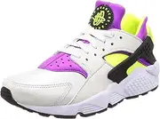 [Nike] Men's Air Huarache Run '91 QS White/Black Neon Yellow Running Shoe 10 Men US