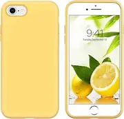 iPhone 8 Case iPhone 7 Case GUAGUA Liquid Silicone Gel Rubber Cover with Soft Microfiber Cloth Lining Cushion Slim Fit Anti-scratch Shockproof Bumper Protective Phone Case for iPhone 8/iPhone 7 Yellow