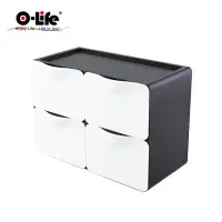 在飛比找momo購物網優惠-【O-Life】辦公室抽屜收納盒- 4抽屜(桌上收納盒 抽屜