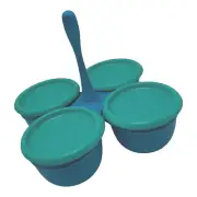 Tupperware Essentials Condiment Server 4 piece Set Shades Of Teal