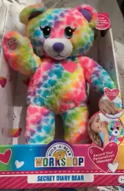 BUILD-A-BEAR WORKSHOP Secret Diary Bear Rainbow RECORDABLE 11" New