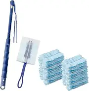 Disposable Dusters,Fluffy Dusters,Extendable Feather Duster With 2 Handles+20 Duster Refills For Ceiling Fan/Car/Furniture