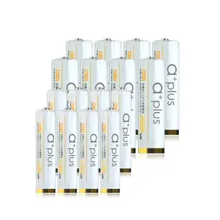 a+plus 低自放充電電池 3號2600mAh 8入+4號1100mAh 8入(共16入)-白金款