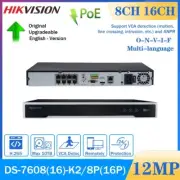 Hikvision DS-7608NI-K2/8P DS-7616NI-K2/16P PoE Plug&Play 4K NVR