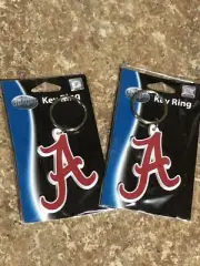 Alabama Football Flexible Rubber Key Chain Ring A Initial Pair Lot Fan Sport DA