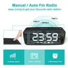 J 5.1'' Digital Alarm Clock Radio Mirror Alarm Clock 3 Levels Dimmer FM Radi