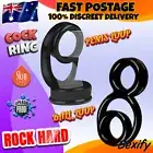 Double Cock Ring Ball Stretcher Bigger Penis Erection Delay Ejaculation Sex Toy