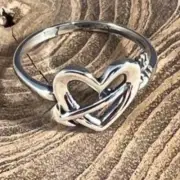 Sterling Silver Heart Arrow Stacker Layer Ring Size 9