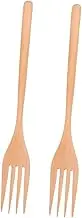 Anneome 2pcs Wooden Cooking Forks Salad Fruit Forks Wooden Utensils for Serving Stirring Pasta Salad for Home Professional Use