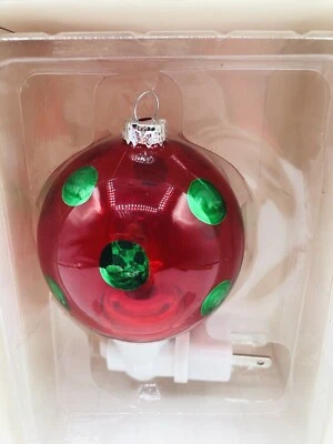 Christmas Ornament Red And Green Hand Painted Cypress Home Night light New