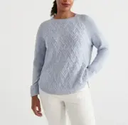 Sussan Cotton Nep Herringbone Jumper in Candy - Size M- 5+ items free AU post