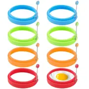 8 Pack Egg Ring, Silicone Round Egg Cooking Rings Non-Stick Frying Egg Maker ...
